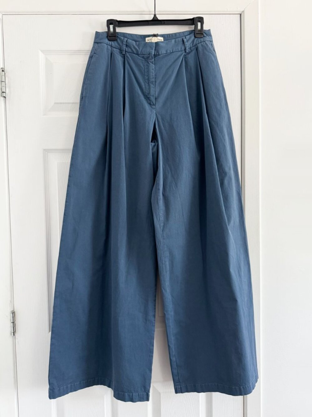 Nili Lotan "Dillon" Wide Leg Pants in Blue, size 8 - Picture 2 of 8